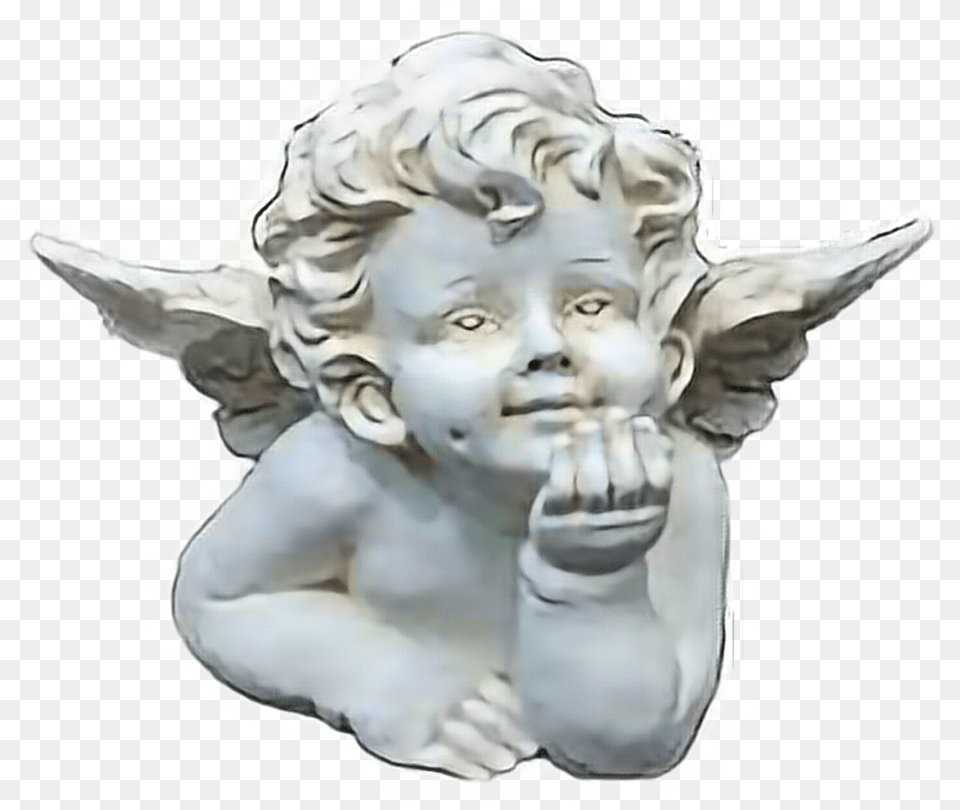 Ig Baby Fuzz Cherub Angel Statue Freetoedit Angel, Art, Person, Accessories, Face Free Transparent Png