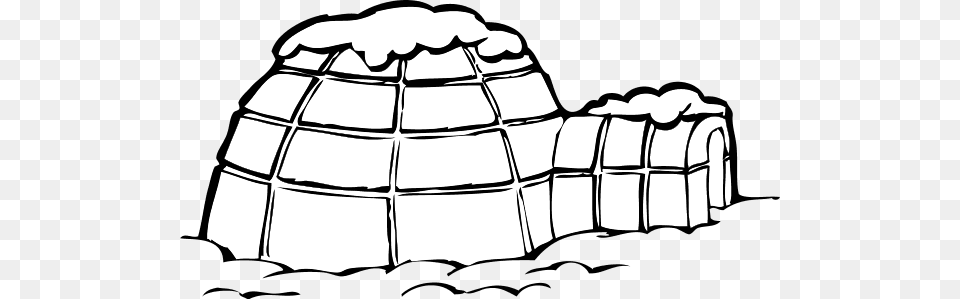 Igloo Clip Art Black And White, Nature, Outdoors, Snow, Animal Png