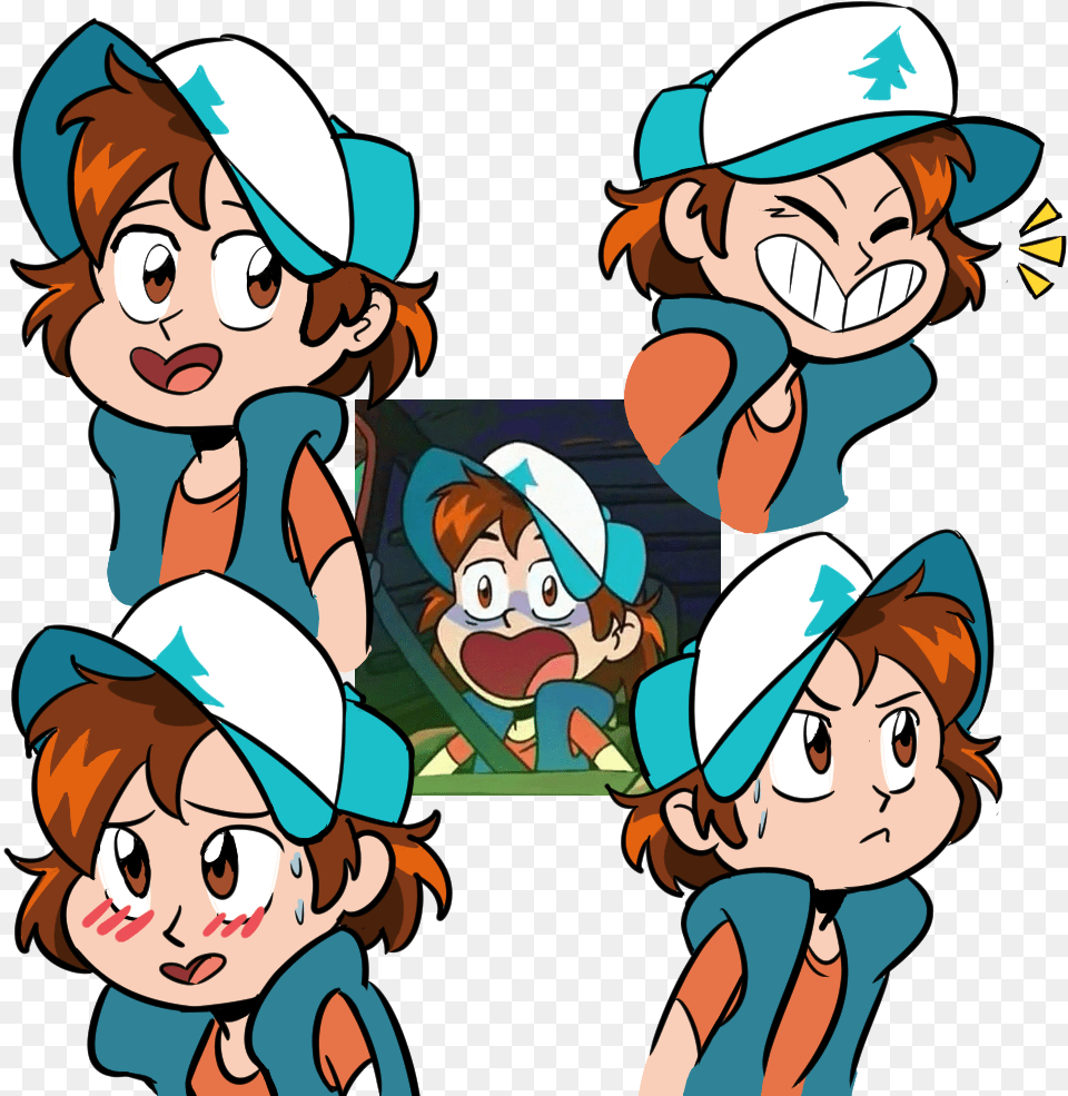 Ignores Apocalypse Draws Anime Dipper Instead Gravity De Gravity Falls Anime Dipper, Book, Comics, Publication, Baby Free Png Download