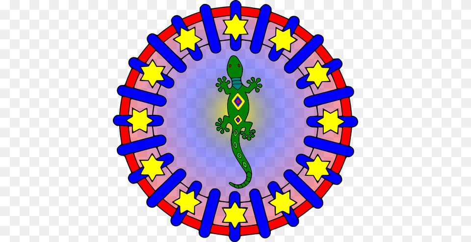 Iguana In A Mandala Vector Clip Art, Animal, Gecko, Lizard, Reptile Png Image