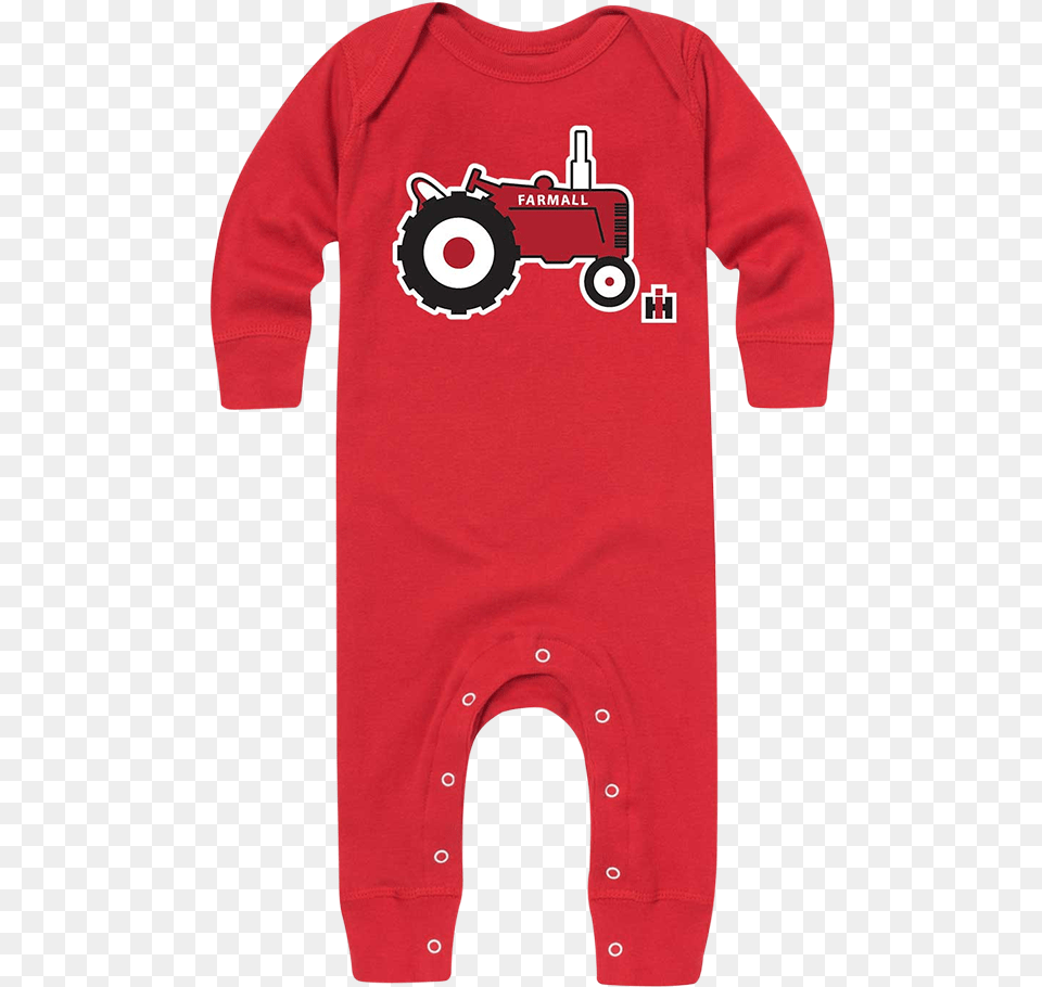 Ih Little Tractor Infant Long Onesie Farmall Onesie Merry Christmas Diaper Was Full, Clothing, Long Sleeve, Machine, Sleeve Png