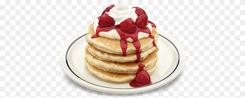 Ihop Strawberry And Cream Pancakes, Bread, Food, Pancake, Burger Free Transparent Png