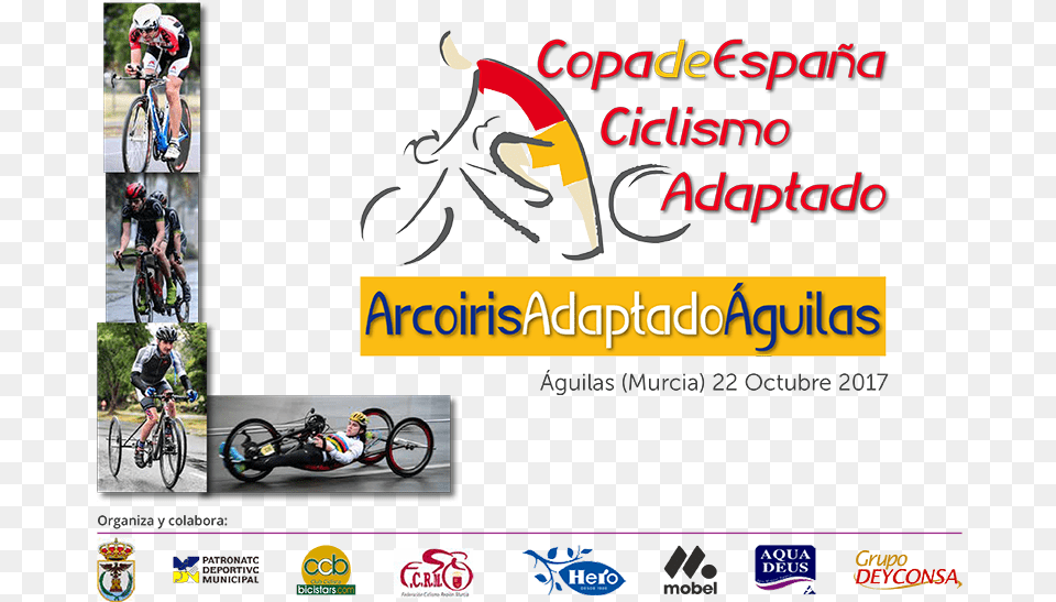 Ii Marcha Arco Iris Y Copa De Ciclismo Adaptado Banner, Person, Wheel, Machine, Helmet Free Transparent Png