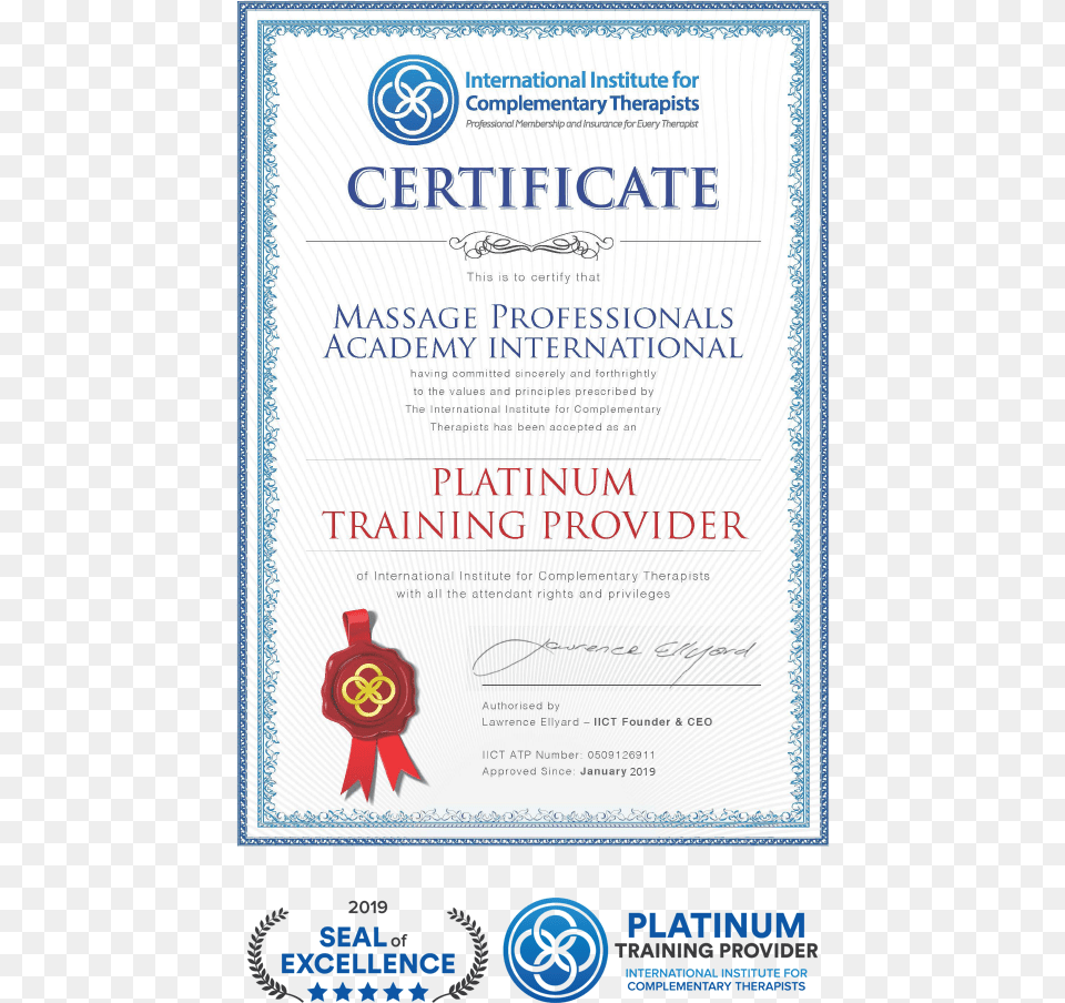 Iict Certificate, Text, Advertisement, Diploma, Document Png Image