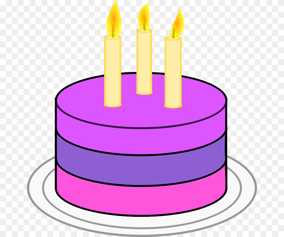 Iiii Clipart Birthday Candle, Birthday Cake, Cake, Cream, Dessert Free Png Download
