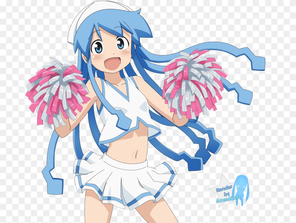 Ika Musume Cheerleader Render By Azusacaky D5c0d95 Squid Girl Cheerleader, Book, Comics, Publication, Baby Free Transparent Png