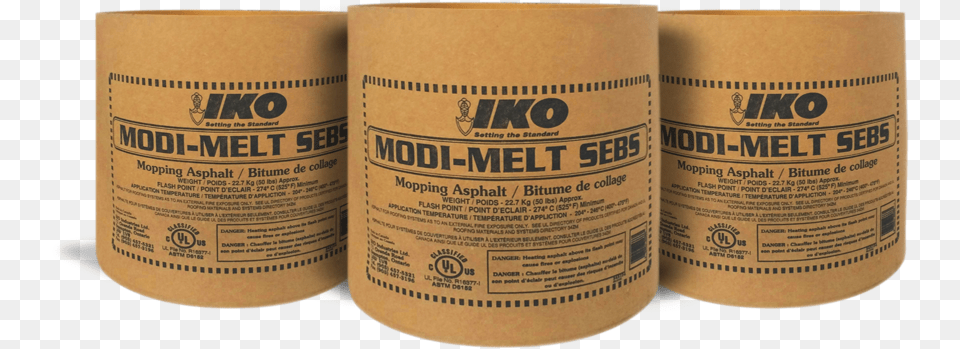 Iko Modi Melt Sebs Rubberized Bitumen Label, Cylinder, Can, Tin Free Png
