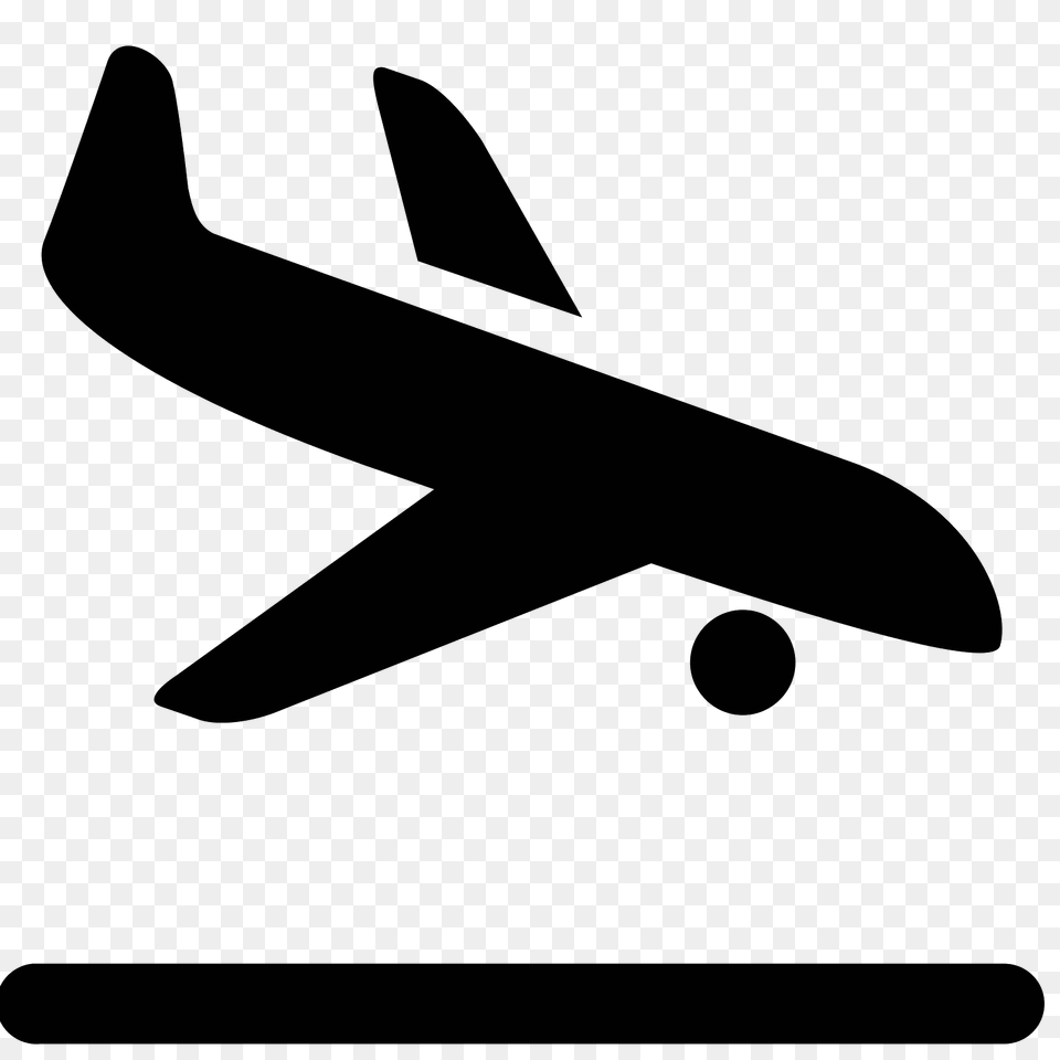 Ikonka Airplane Landing, Gray Png Image