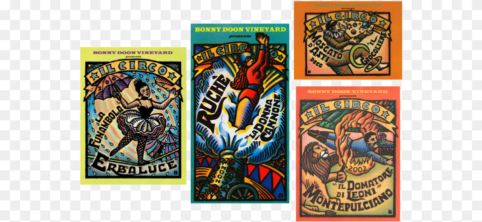Il Circo Wine Labels Motif, Book, Publication, Comics, Advertisement Free Png