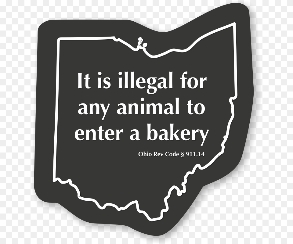 Illegal For Any Animal To Enter A Bakery Ohio Law Sign, Blackboard Free Transparent Png