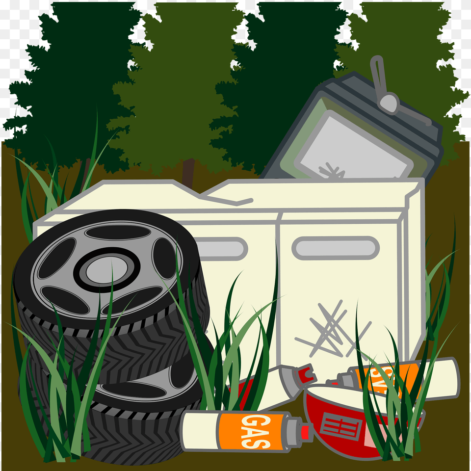 Illegal Waste Dumping Site Clipart, Plant, Grass, Lawn, Vehicle Free Png Download