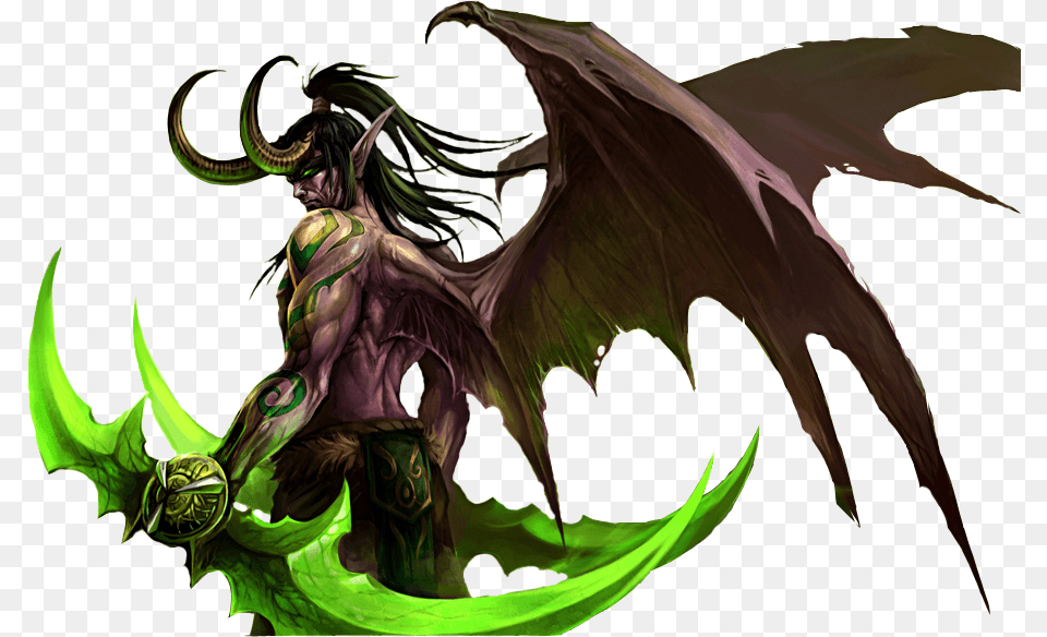 Illidan Stormrage Dota 1 Terrorblade And Magina, Dragon, Person, Face, Head Png Image