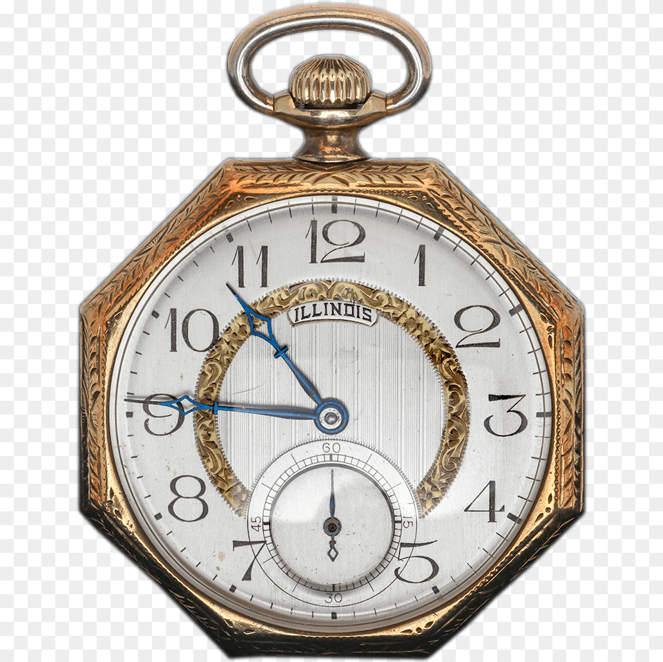 Illinois 14k Gold Pocket Watch Pocket Watch, Arm, Body Part, Person, Wristwatch Png Image