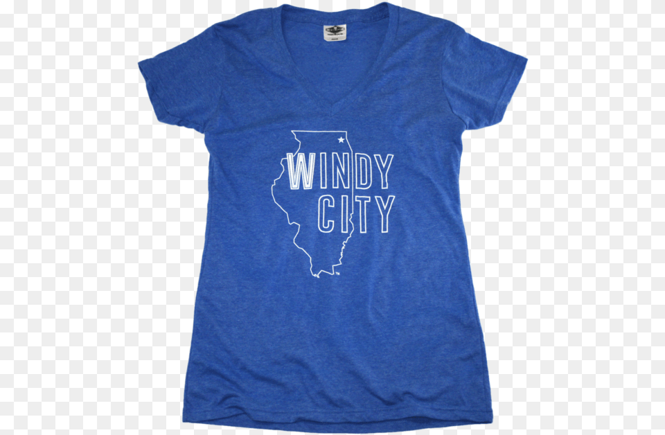 Illinois Ladies39 Blue V Neck Aampw, Clothing, T-shirt, Shirt Png Image