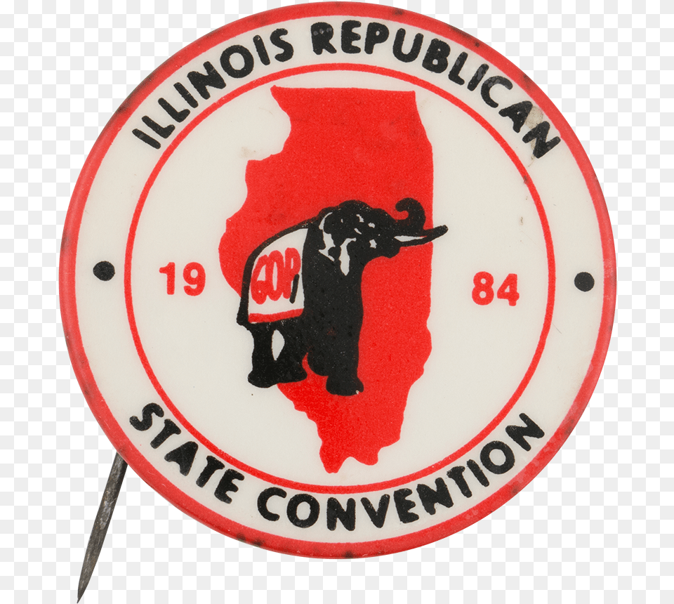 Illinois Republican State Convention 1984 Event Button Emblem, Badge, Logo, Symbol, Plate Free Png Download