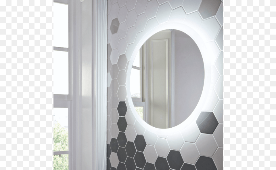 Illuminated Bathroom Mirror Round, Indoors, Interior Design, Window Free Png Download