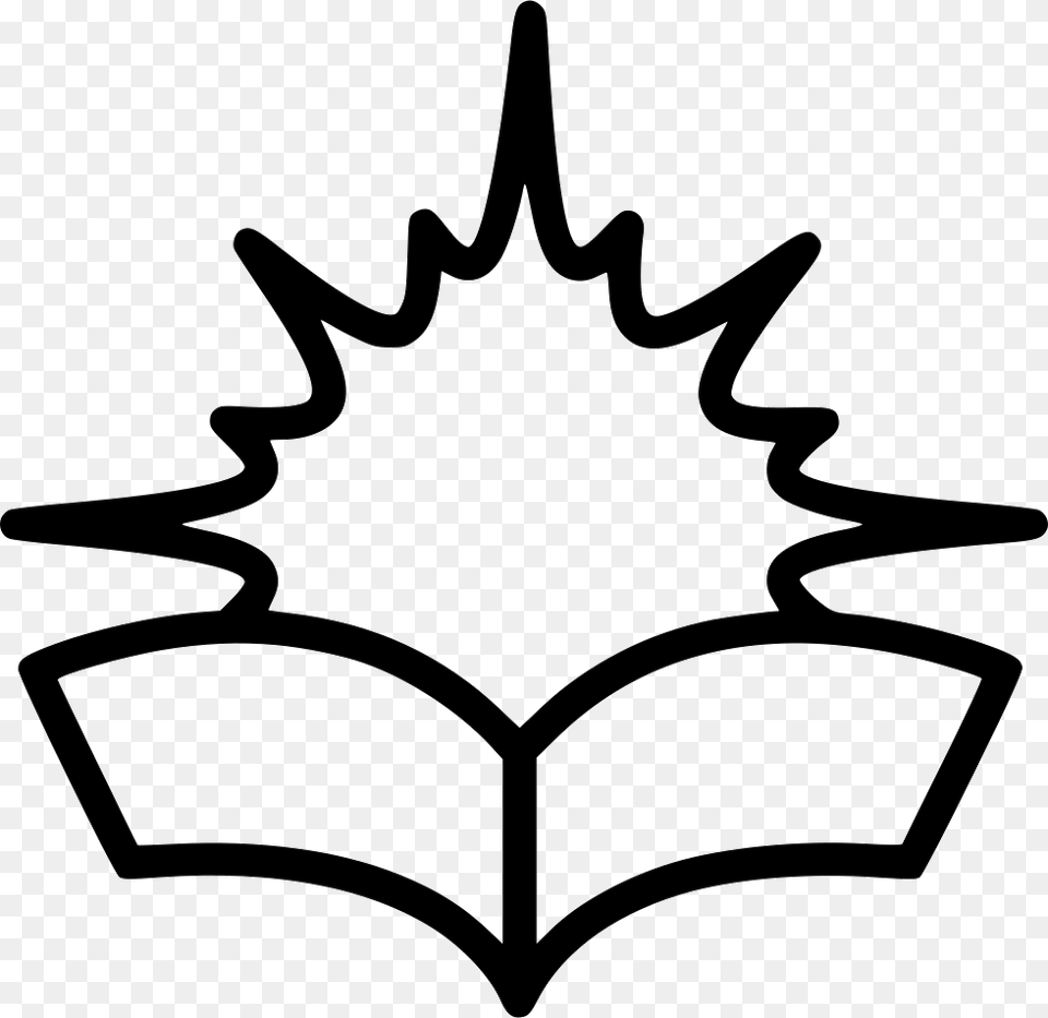 Illuminated Open Book Book Plant Icon, Leaf, Logo, Stencil, Symbol Png Image