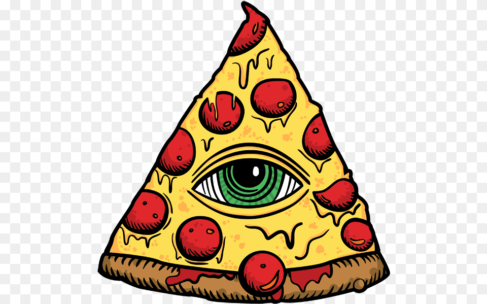 Illuminati Clipart Illuminati Pizza, Clothing, Triangle, Hat, Food Free Png Download