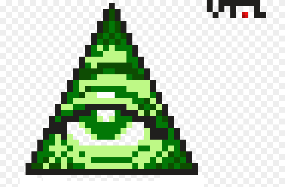Illuminati Pixel Art, Green, Triangle, Christmas, Christmas Decorations Free Transparent Png