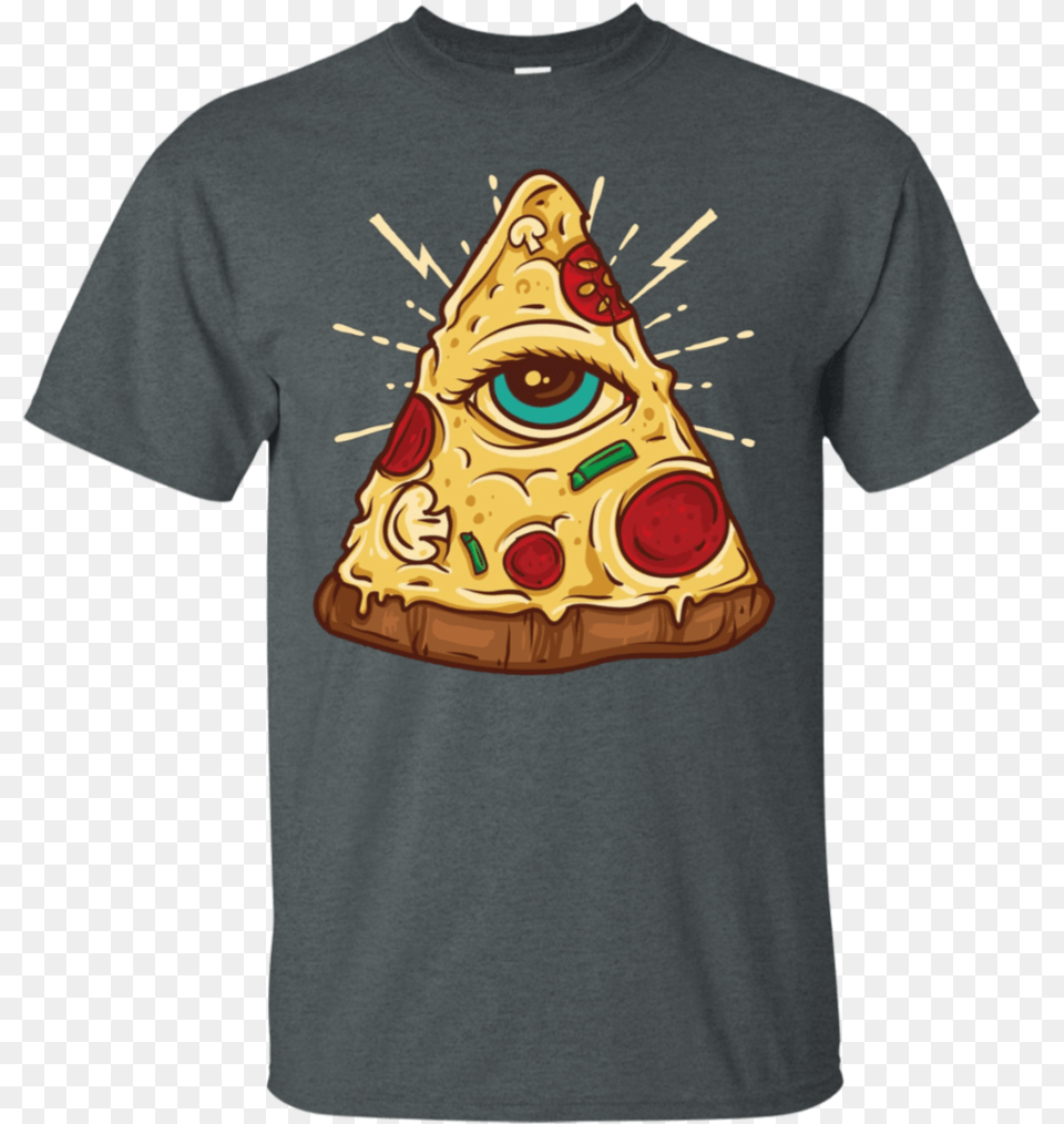 Illuminati Pizza All Seeing Eye Funny Junk Food Apparel Shirt, Applique, Clothing, Pattern, T-shirt Png Image