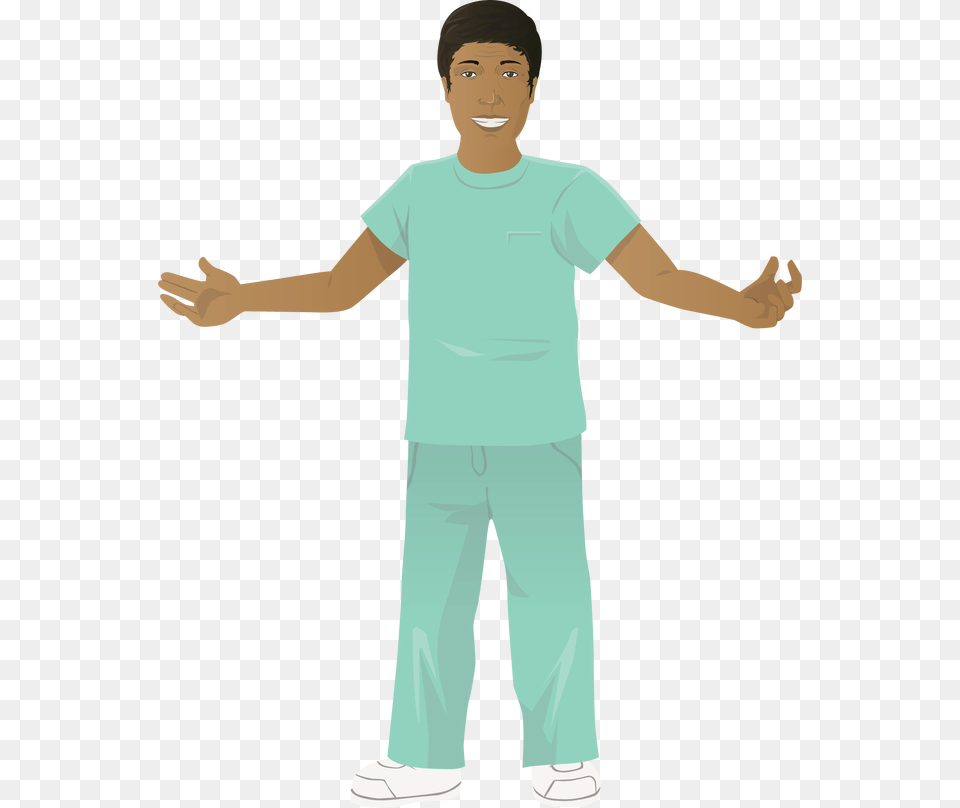 Illustrated Cutout Nurse Happy Standing, Body Part, Person, Hand, Finger Free Png Download