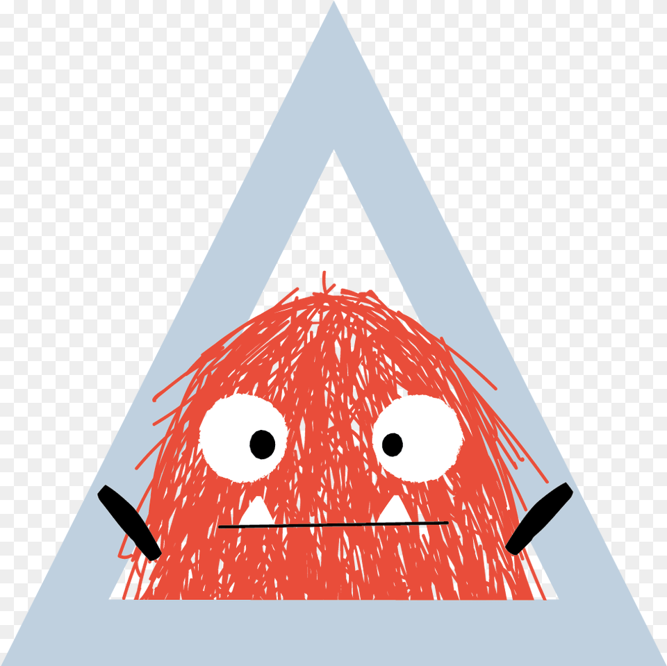 Illustrated Red Scribble Monster Head And Shoulders Triangle Free Png Download