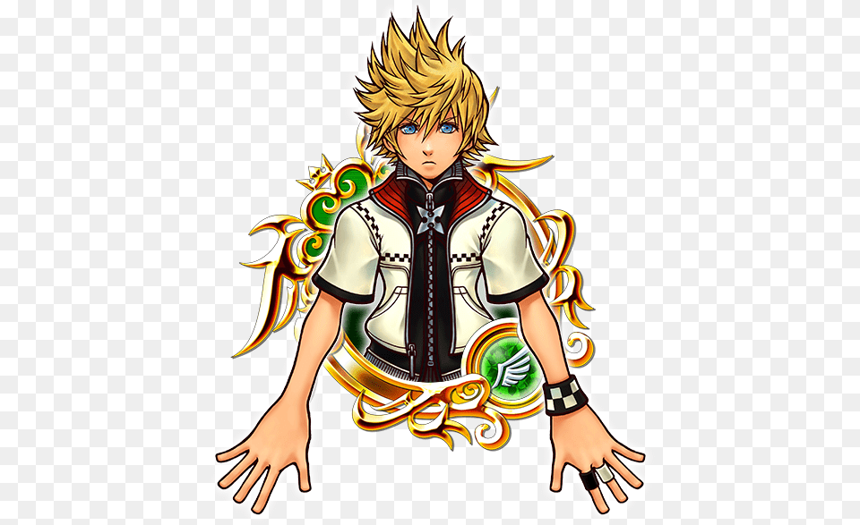 Illustrated Roxas Kingdom Hearts Union X Medals, Book, Comics, Publication, Woman Free Png Download