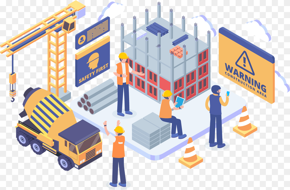 Illustration, Construction, Construction Crane, Person, Helmet Free Transparent Png