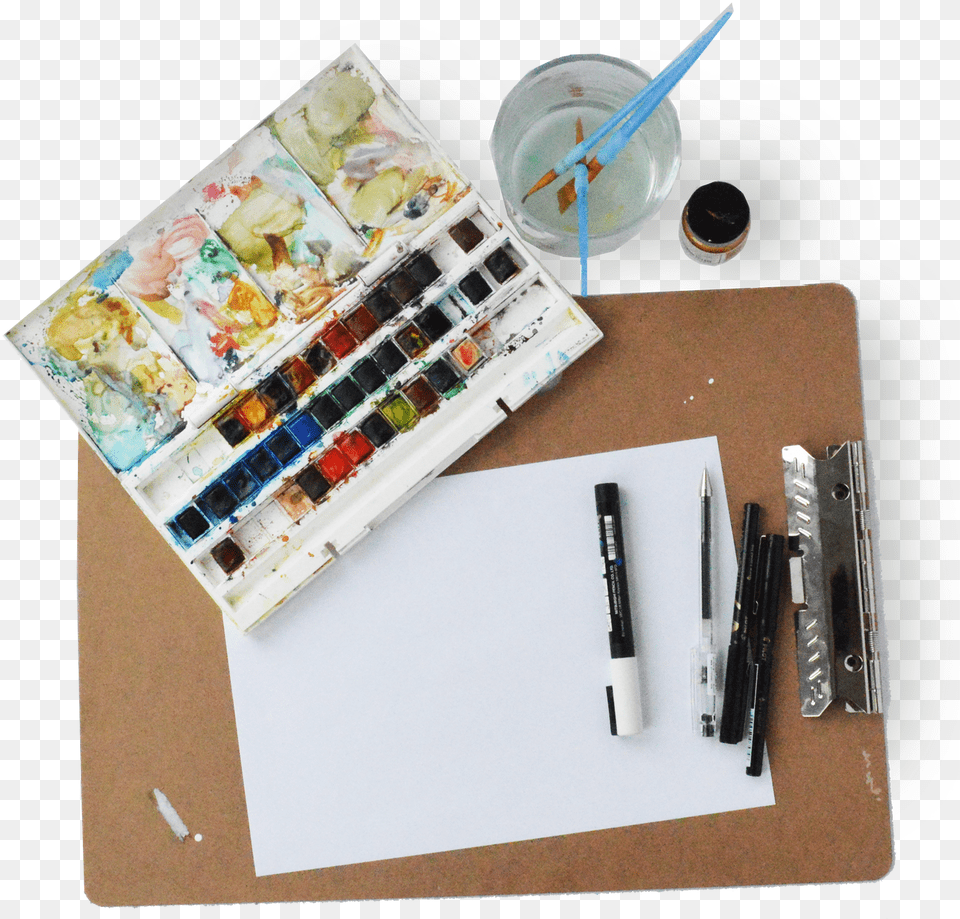 Illustration 2285, Pen, Paint Container, Palette, Brush Free Transparent Png