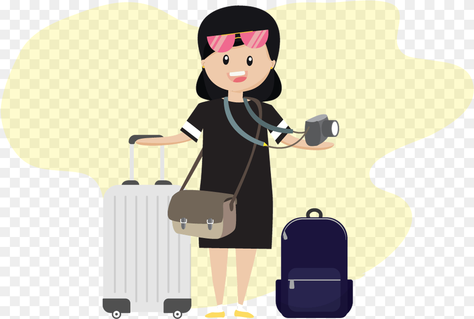 Illustration, Baggage, Suitcase, Baby, Person Free Png Download