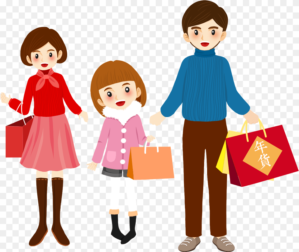 Illustration, Shopping, Person, Girl, Child Png