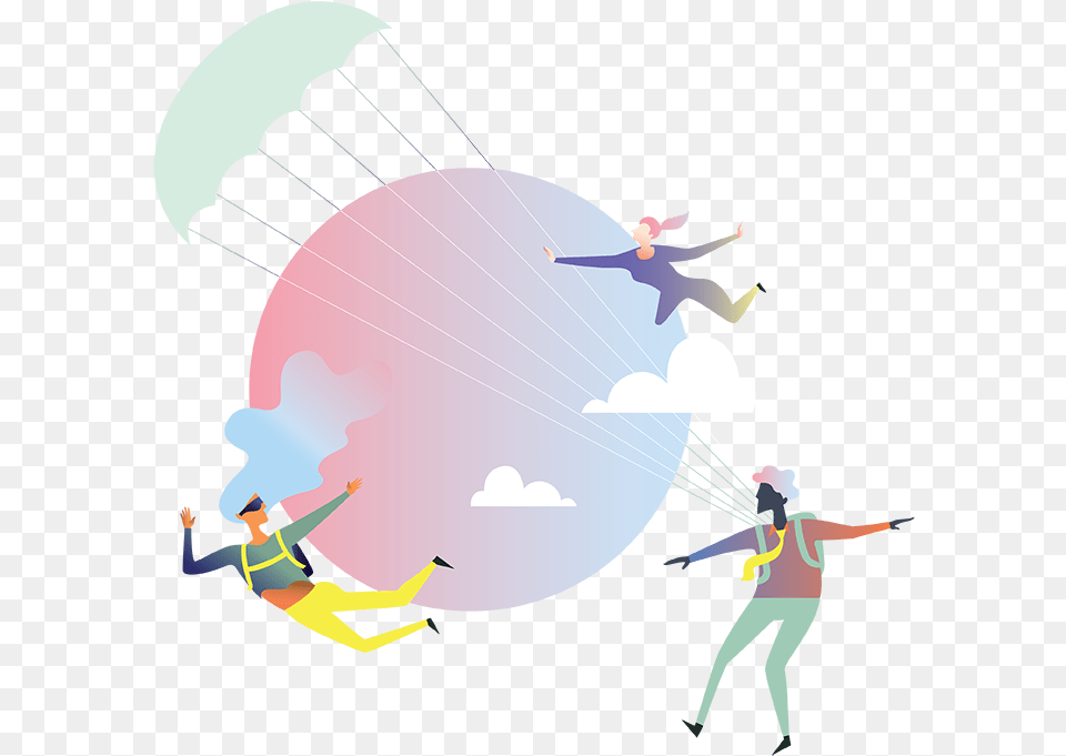 Illustration, Parachute, Person, Adult, Male Free Png Download