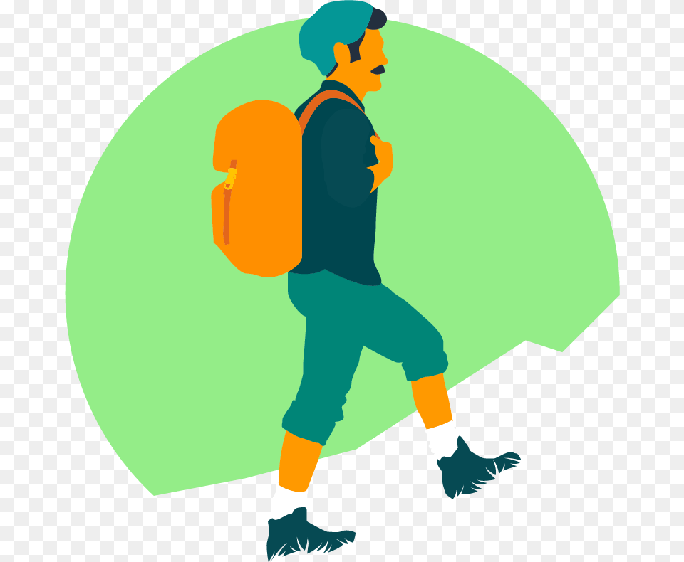 Illustration, Walking, Person, Bag, Man Free Png Download