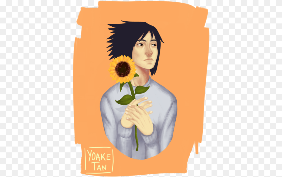 Illustration, Adult, Sunflower, Plant, Person Free Png