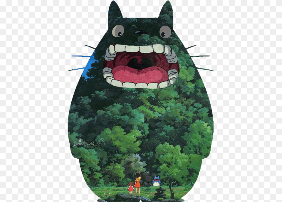 Illustration Art Hayao Miyazaki Totoro Studio Ghibli Tree In My Neighbor Totoro, Plant, Vegetation, Person, Grass Free Png Download