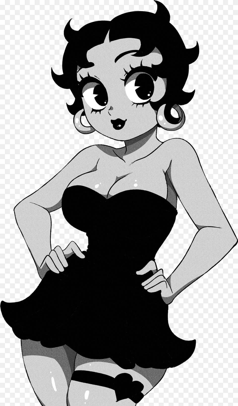 Illustration Black And White Betty Boop Memes, Stencil, Adult, Person, Female Png