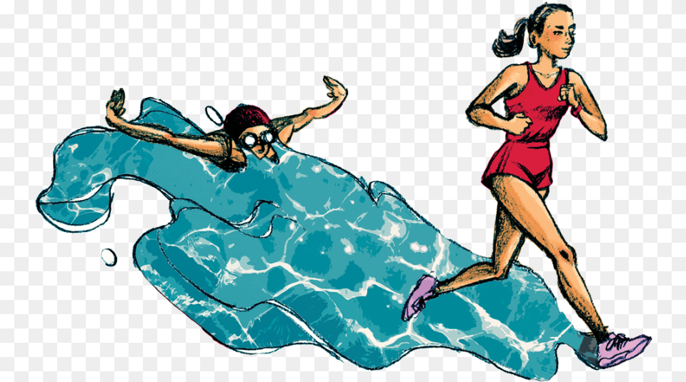 Illustration By Brittany England2fthe Pioneer Sprint, Person, Water Sports, Water, Swimming Free Transparent Png
