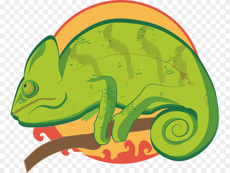 Illustration Chameleon Colorful Chameleons, Animal, Green Lizard, Lizard, Reptile Free Transparent Png