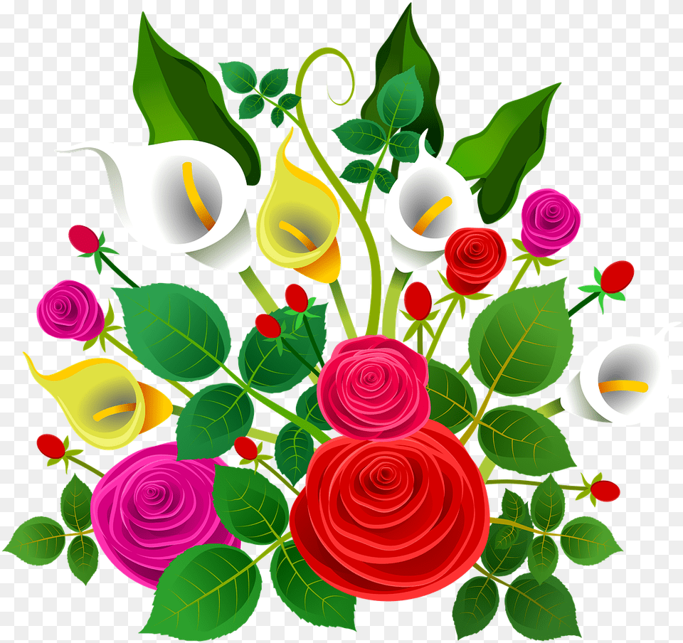 Illustration Flowers Bouquet On Pixabay Garden Roses, Art, Floral Design, Flower, Flower Arrangement Free Transparent Png