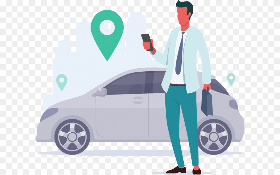 Illustration For Parking App, Shirt, Clothing, Wheel, Person Png