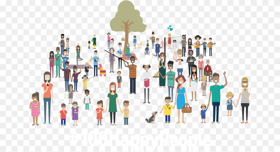 Illustration Happy People, Person, Art, Collage, Book Png Image