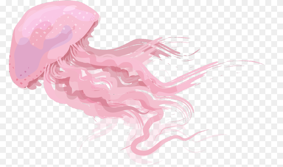 Illustration Jellyfish Pastel Pink Ftestickers Illustration, Animal, Sea Life, Invertebrate, Adult Free Png