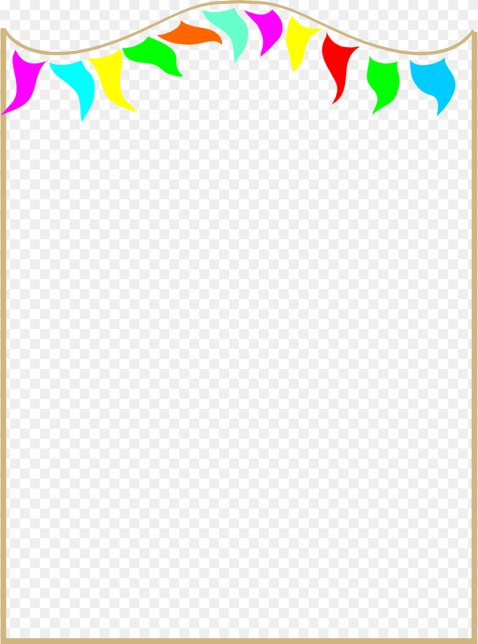 Illustration Of A Blank Frame Border With Colorful Pennants Paper Free Png