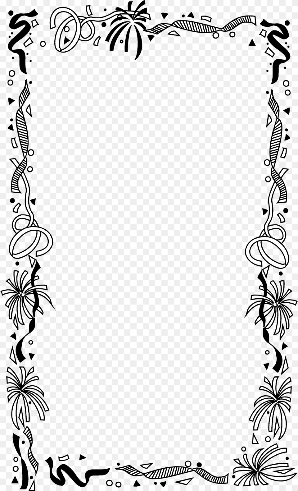 Illustration Of A Blank Frame Border With Confetti Stock, Art, Floral Design, Graphics, Pattern Free Transparent Png