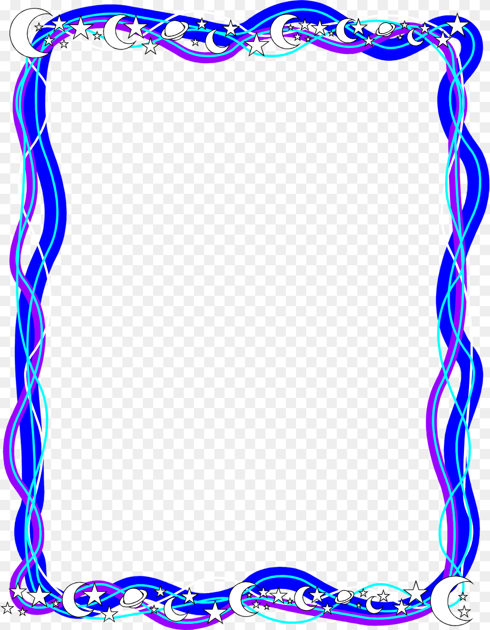 Illustration Of A Blank Frame Border With Stars And Moons Free Png