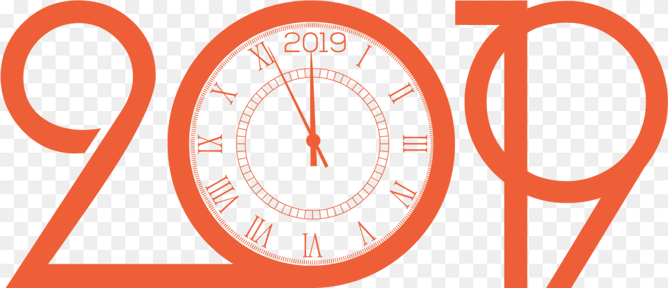 Illustration Of A Clock Inside The Year Circle, Analog Clock Png Image