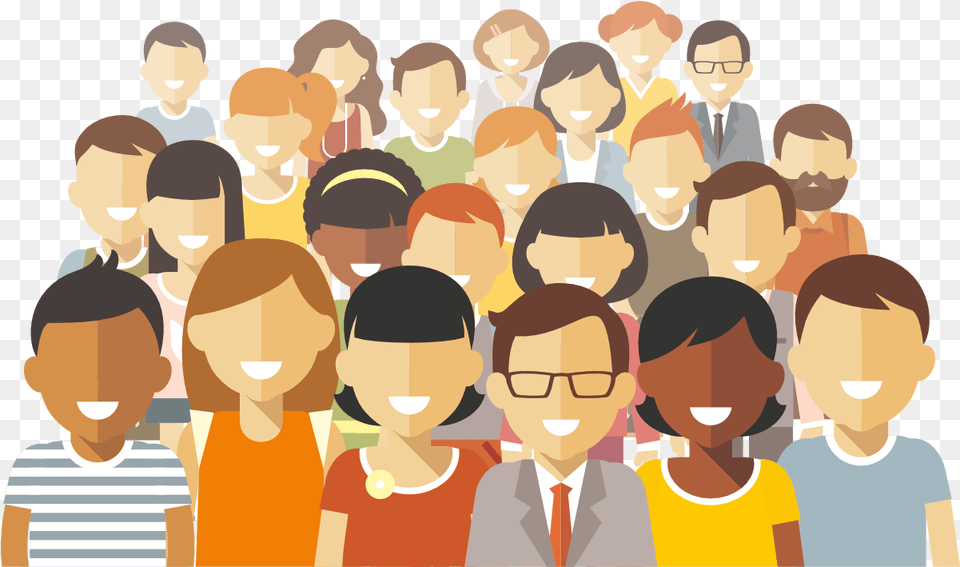 Illustration Of A Diverse Group Of People, Person, Crowd, Baby, Male Free Png Download