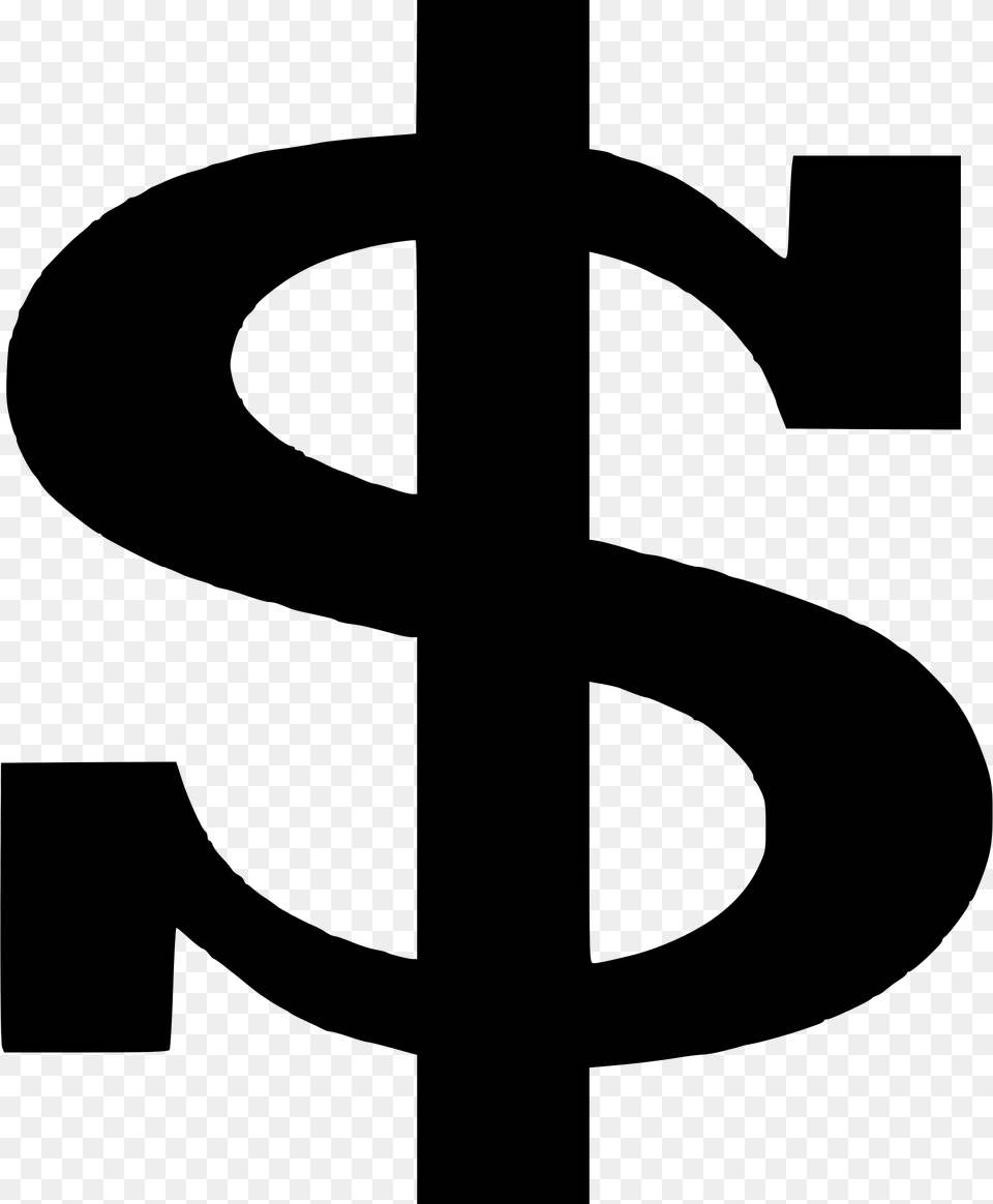 Illustration Of A Dollar Sign, Gray Png