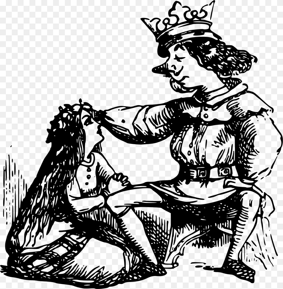 Illustration Of A King And Princess, Gray Png Image
