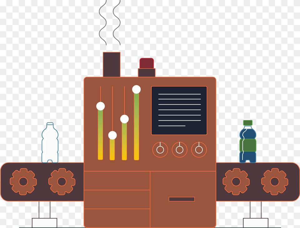 Illustration Of A Machine And Plastic Bottles Illustration Free Transparent Png